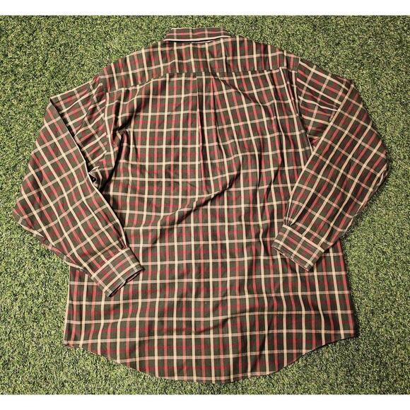 Brooks Brothers 346 Shirt Men's Large Green Red Plaid Long Sleeve Button Casual - Picture 6 of 6